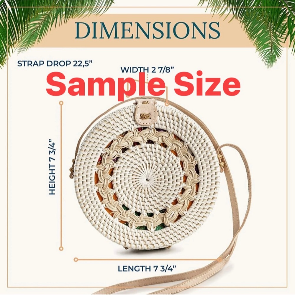 Round Handmade Rattan Bag - Picture 11 of 12